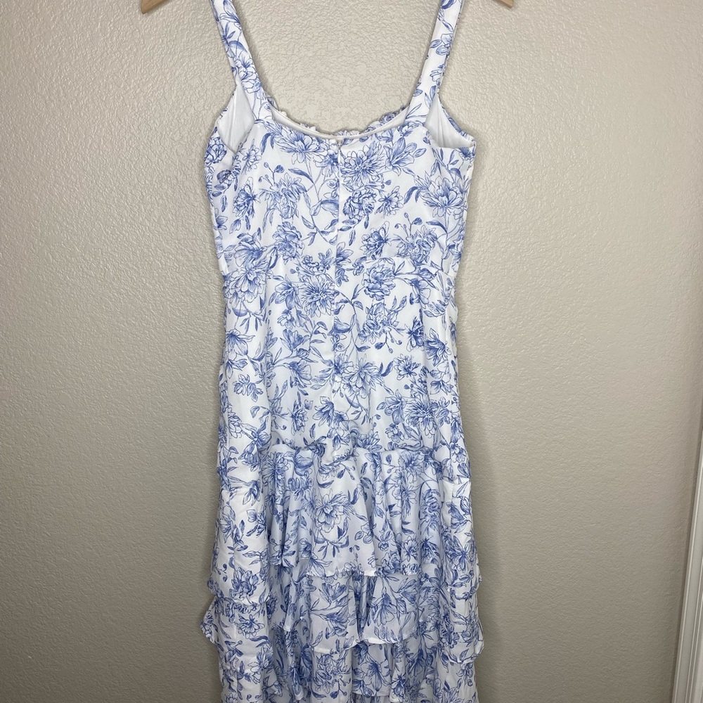 Lulu's For the Frill of It White Floral Print Ruffled Maxi Dress / Size Small - Picture 8 of 8
